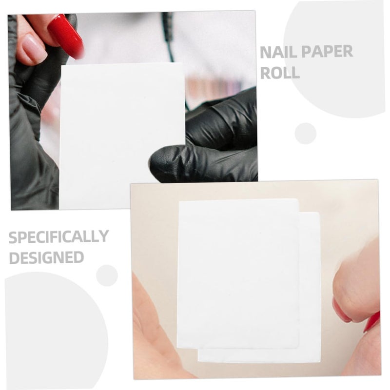 مناديل الأظافر الخالية من الوبر 500 ورقة 2 لفة مناشف قابلة للتخلص منها لإزالة مكياج مانيكير - Image 3